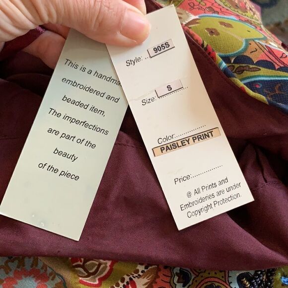 NWT Dolce Apperal beaded‎ paisley fur hem skirt - Picture 9 of 12